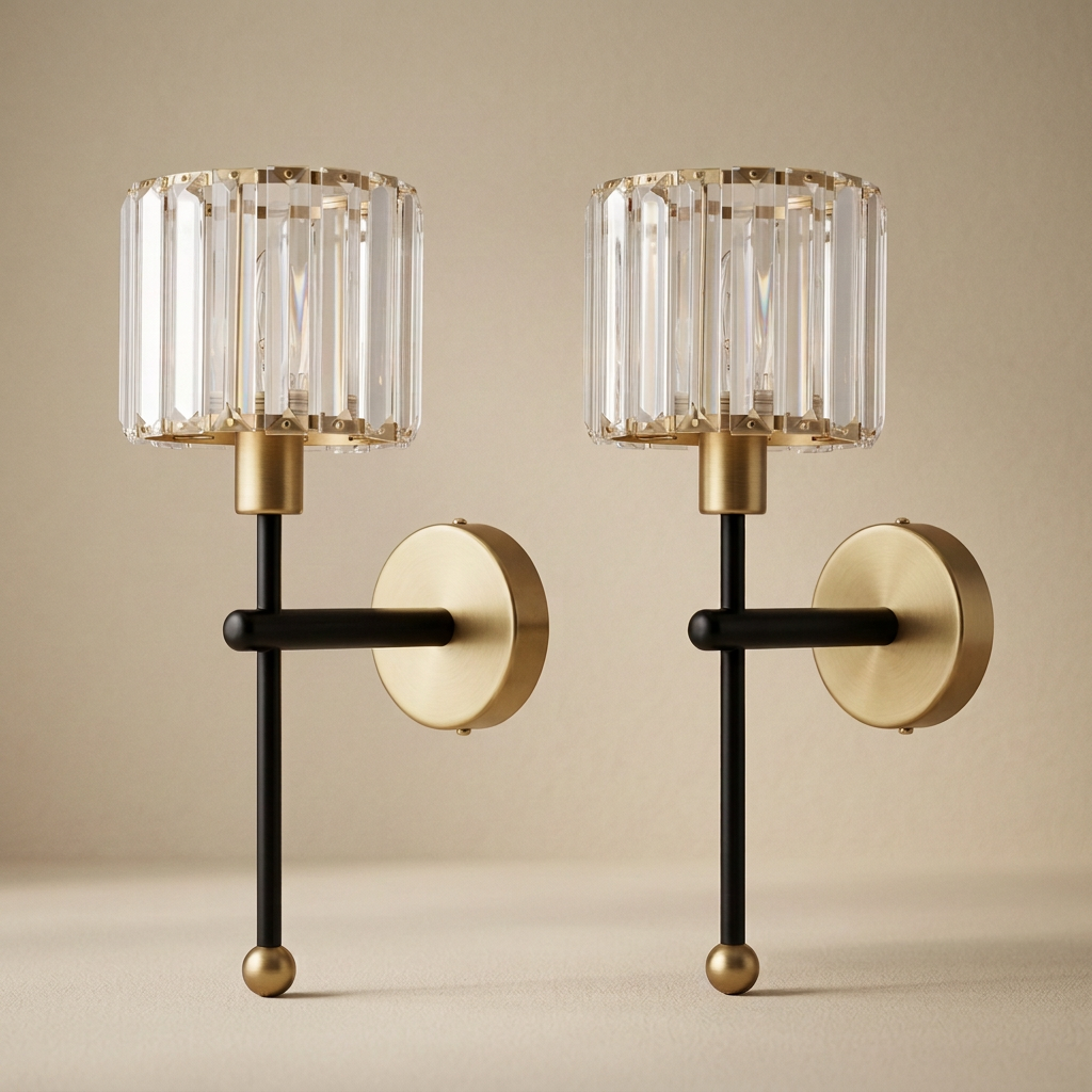 Cristallo wall light — brass & black