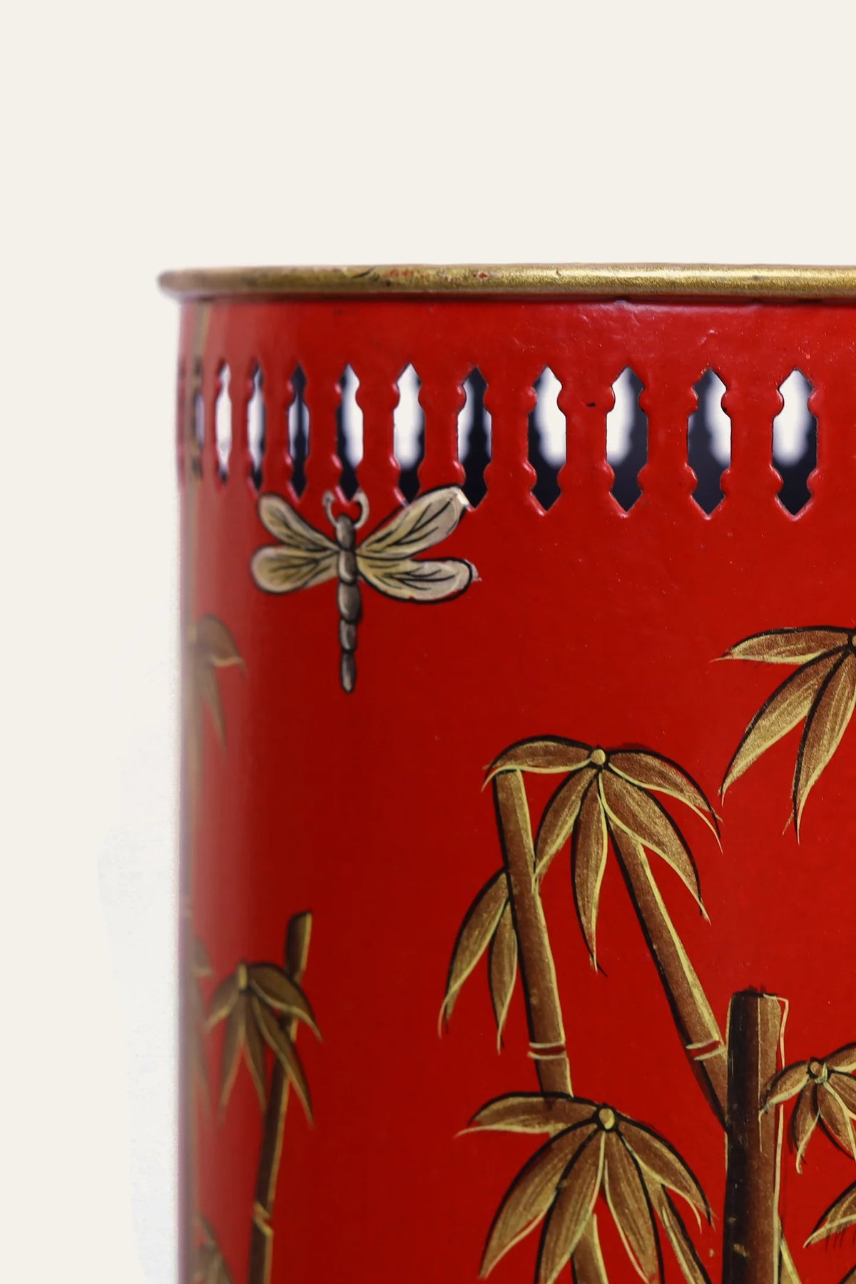 Hand painted Bambù waste bin or indoor planter