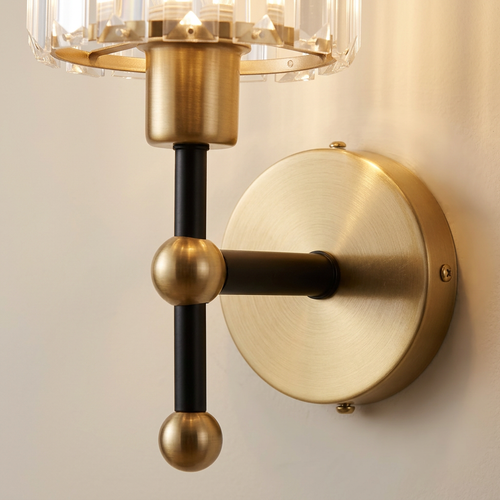 Cristallo wall light — brass & black