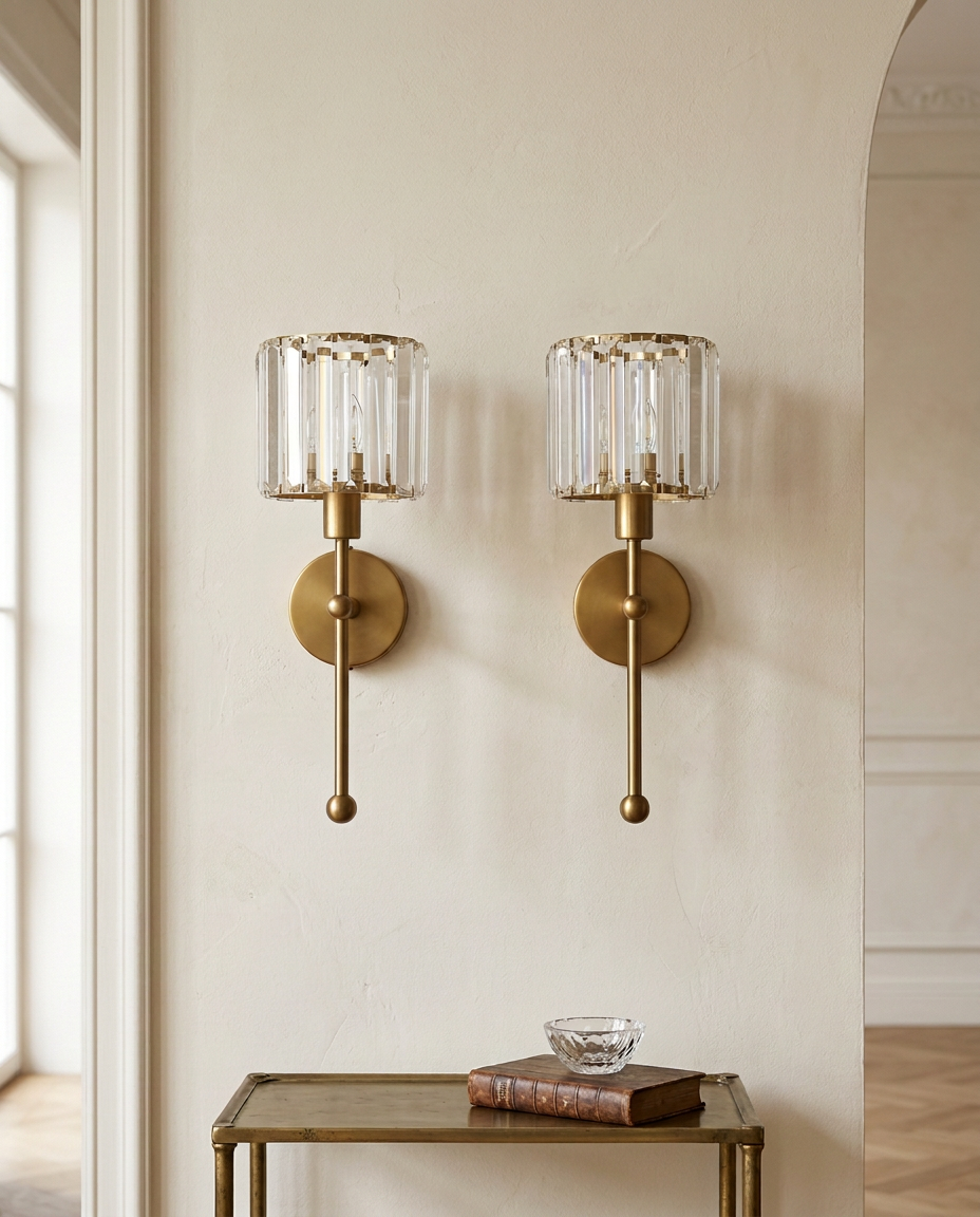 Cristallo wall light — brass