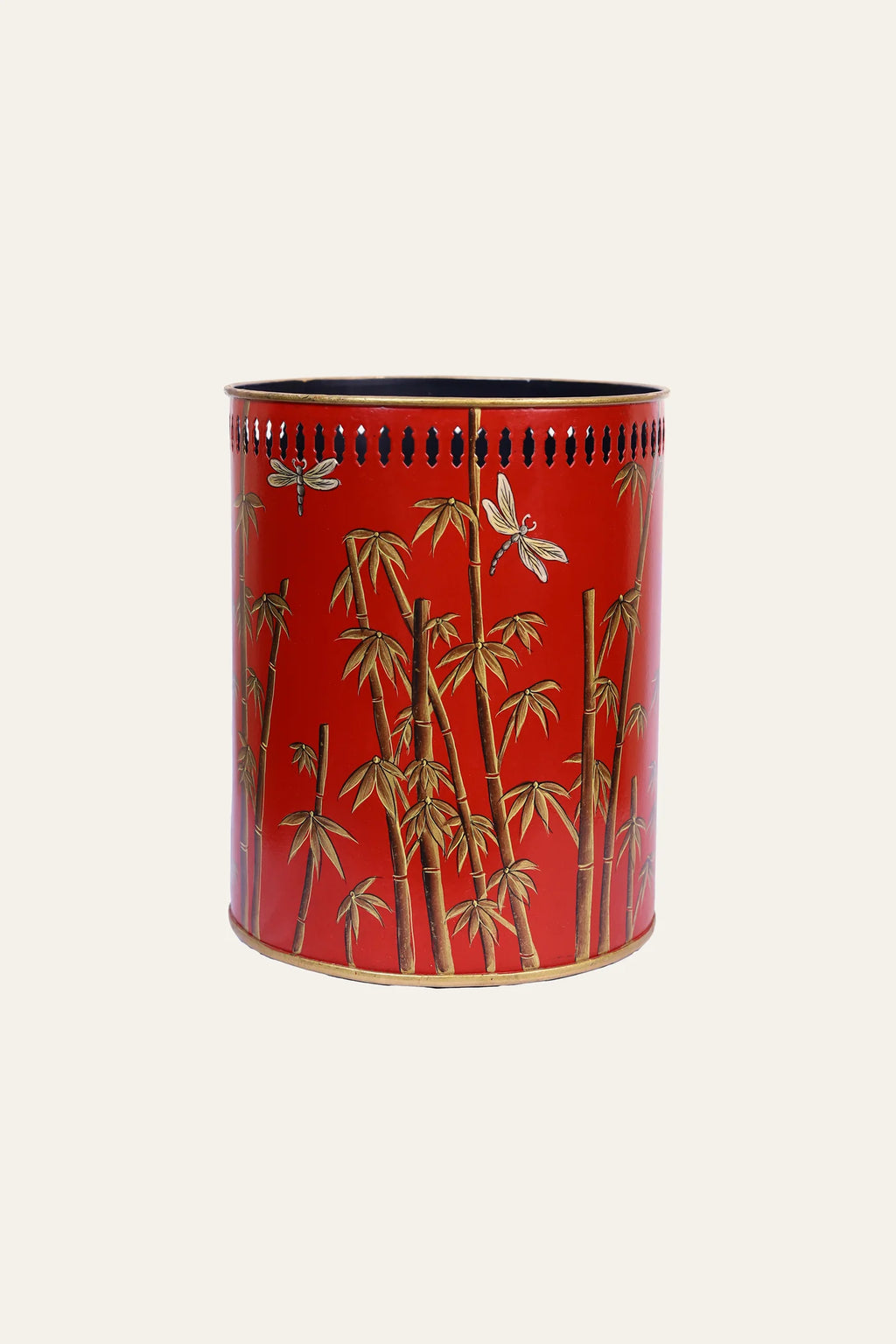 Hand painted Bambù waste bin or indoor planter