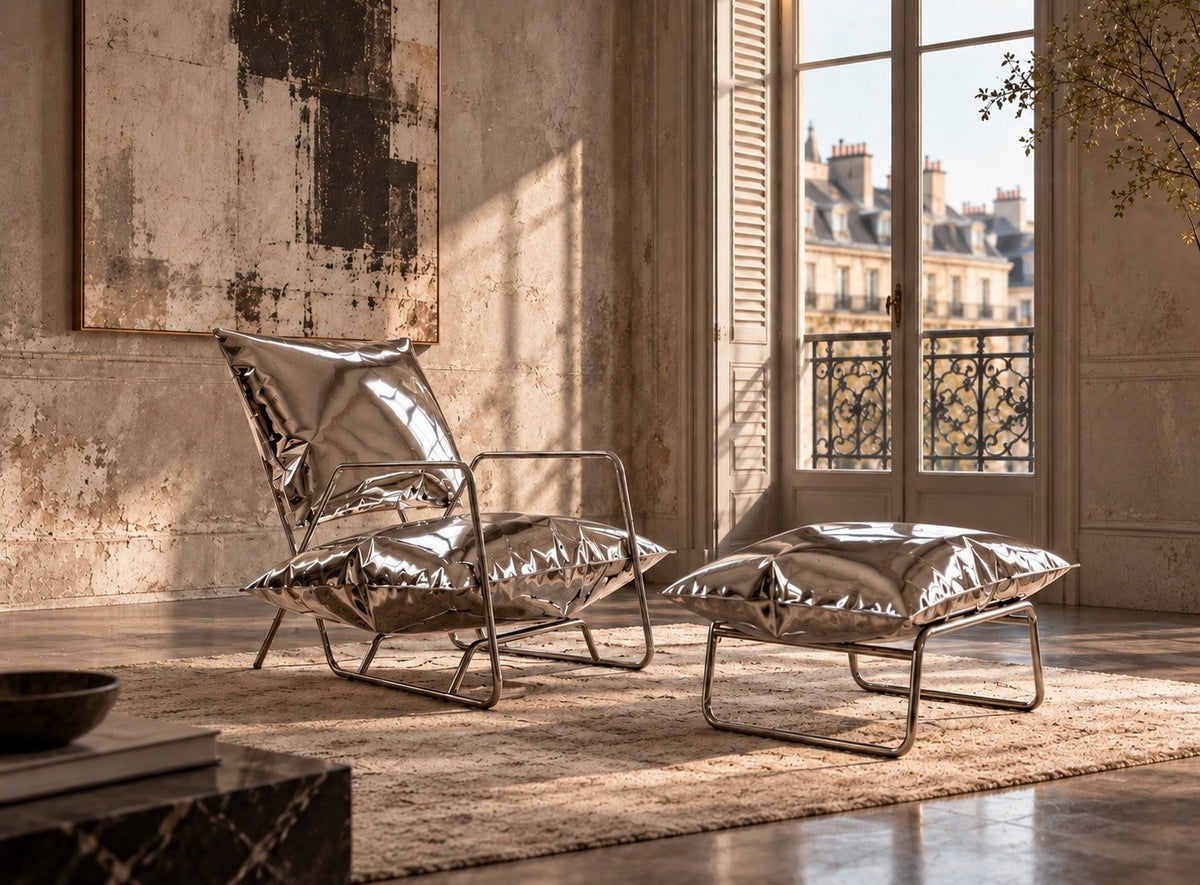 The Solenne Chair & footstool set