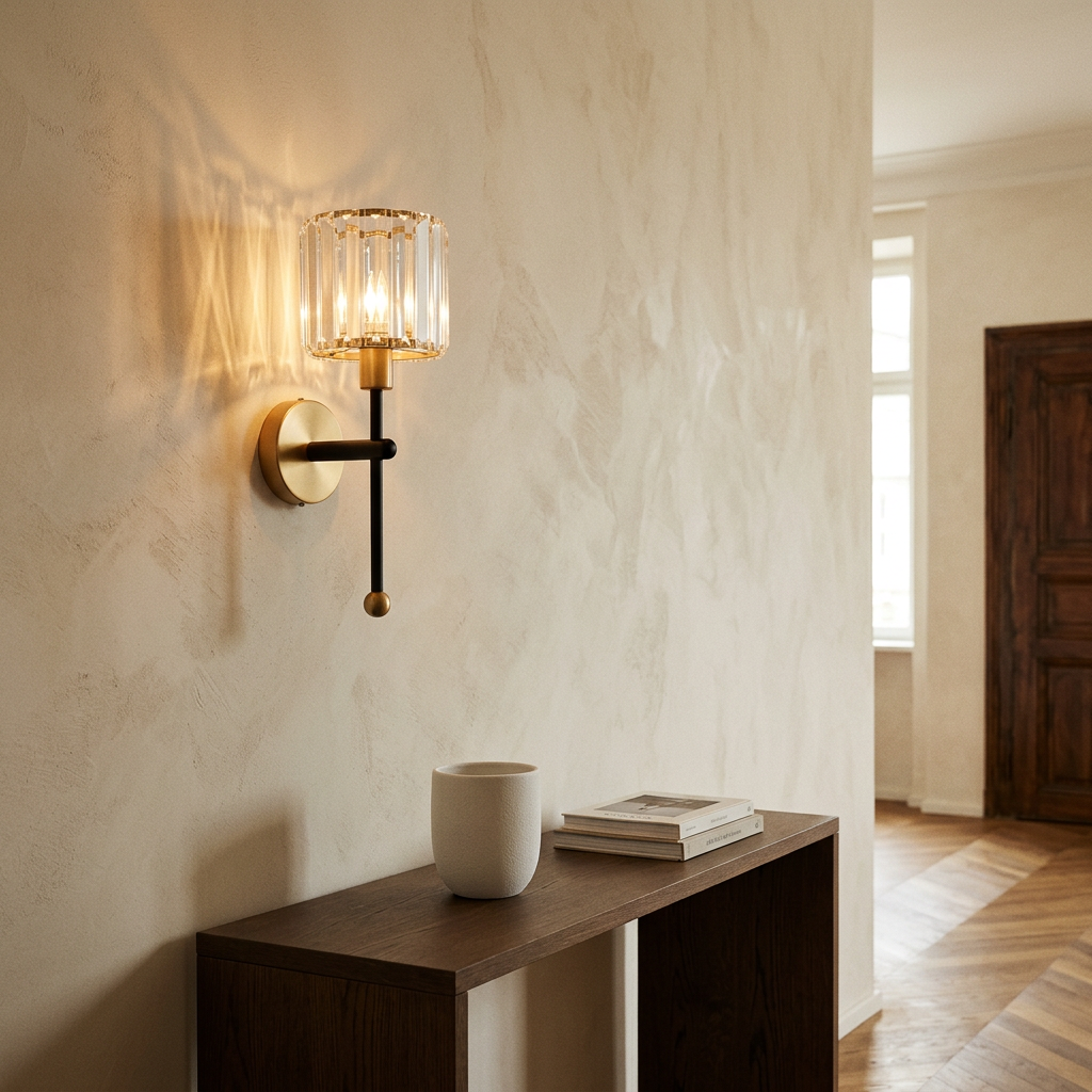 Cristallo wall light — brass & black