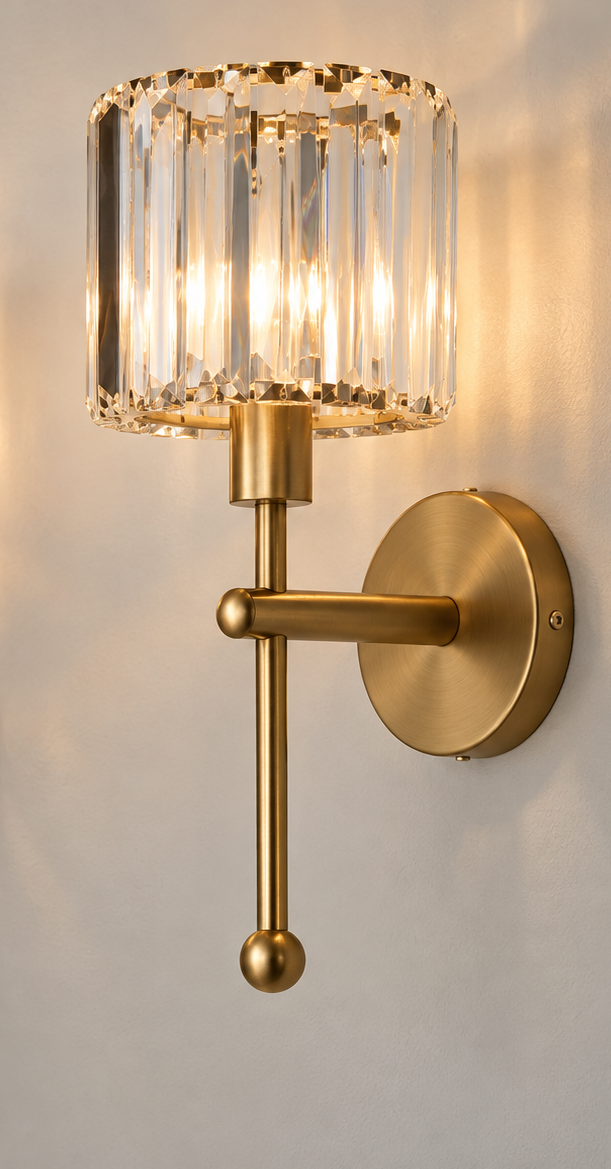 Cristallo wireless wall light —brushed brass