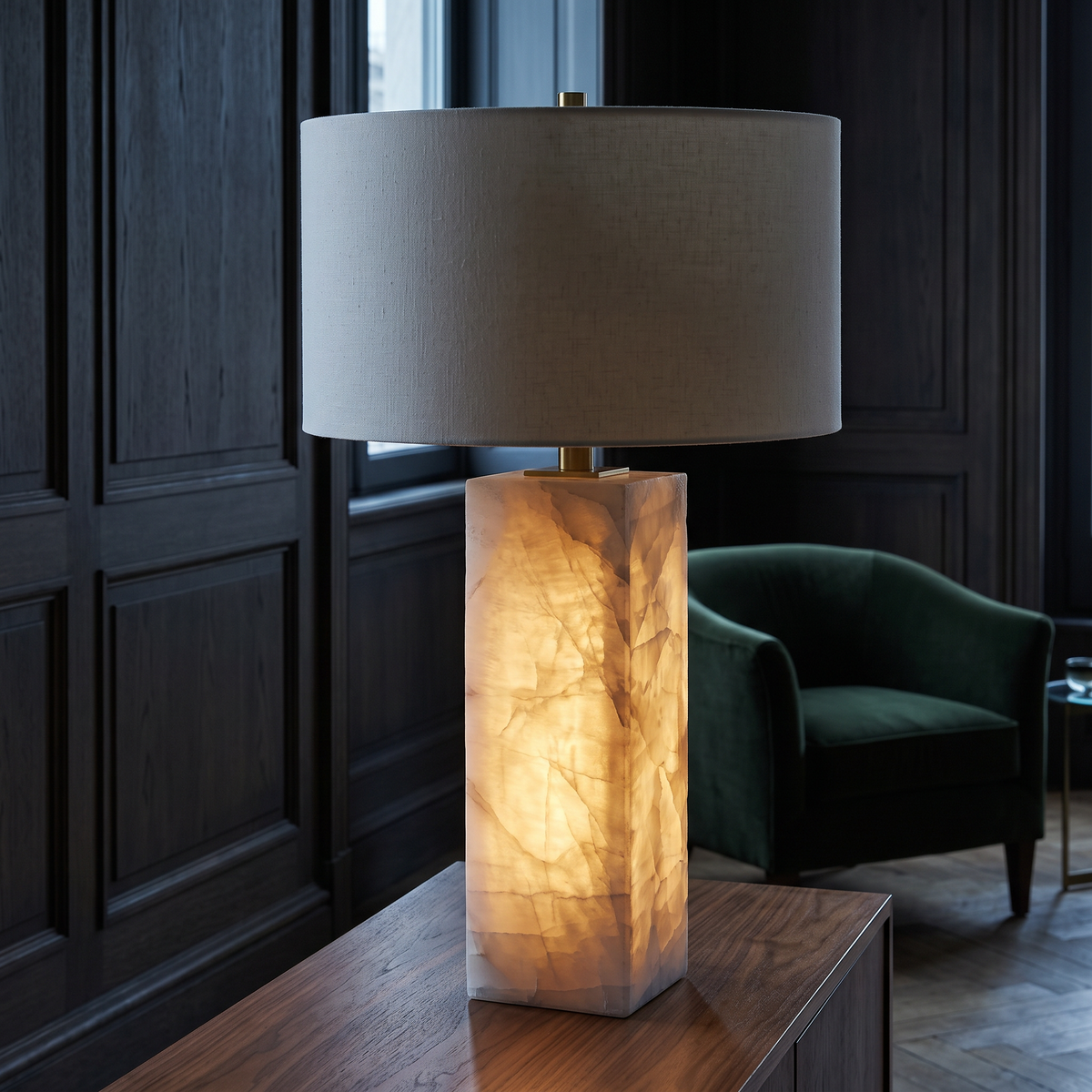 Stone table lamp