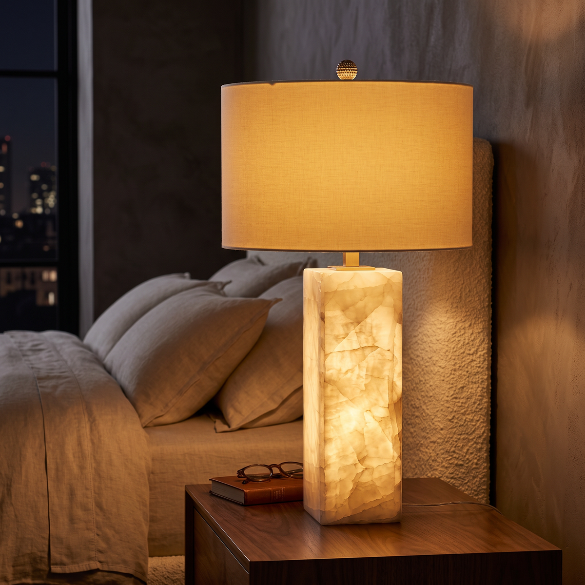 Stone table lamp