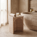 Sculptural Fluted Stone Side Table