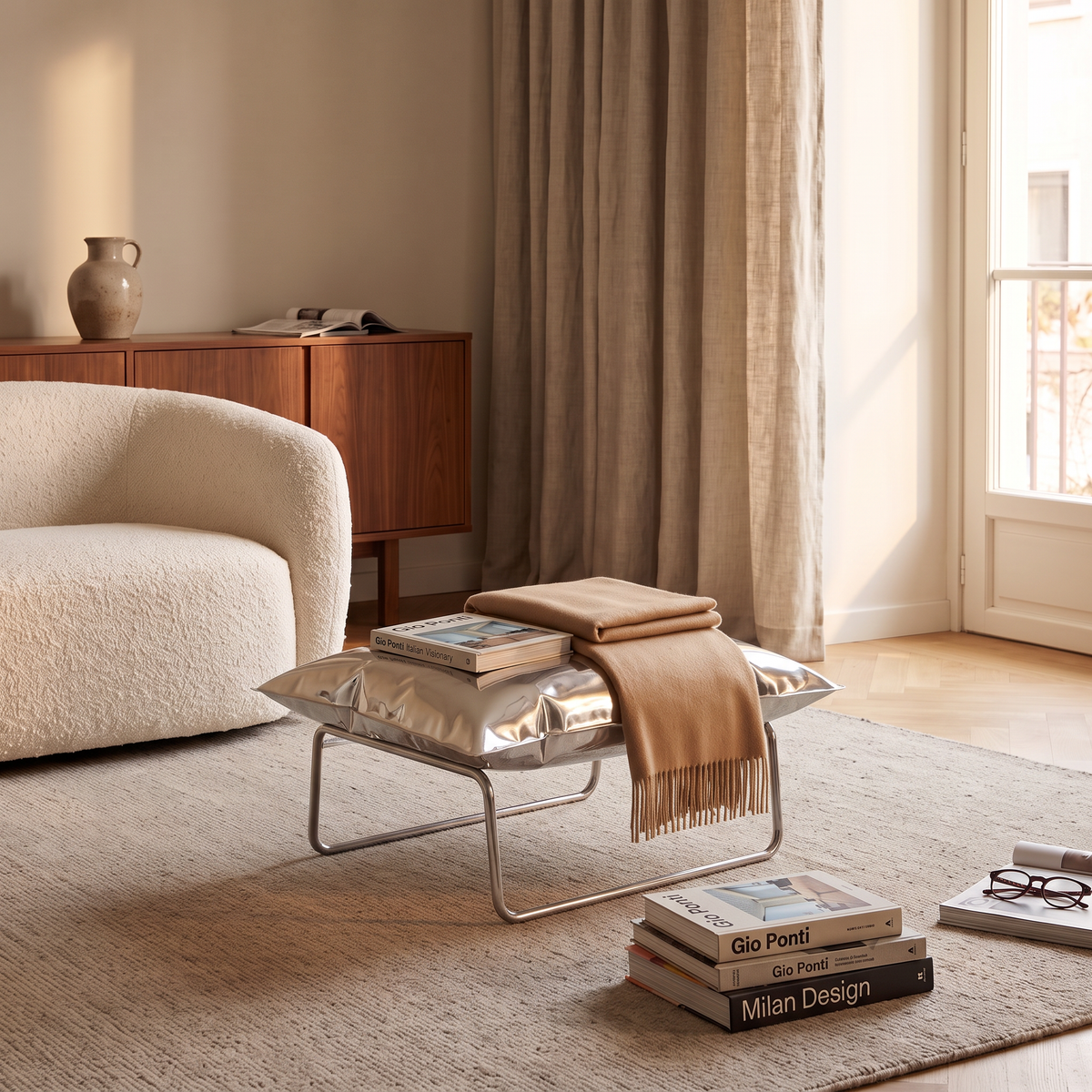 The Solenne Chair & footstool set