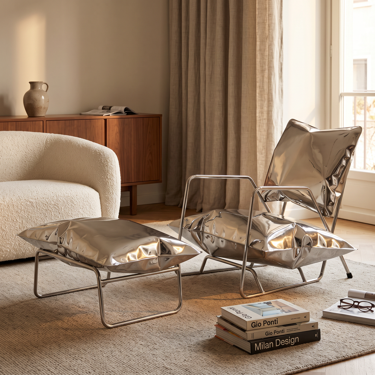 The Solenne Chair & footstool set