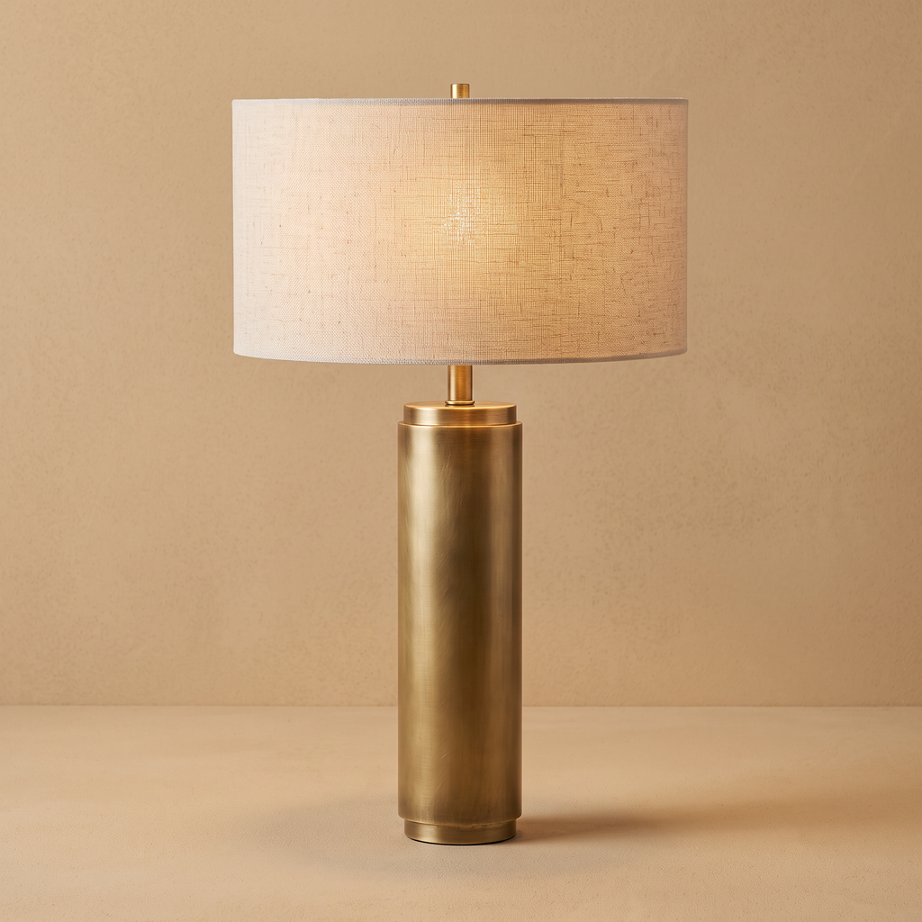 Brushed Gold-Tone Table Lamp