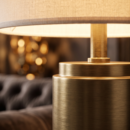 Brushed Gold-Tone Table Lamp