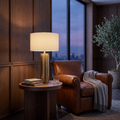 Brushed Gold-Tone Table Lamp
