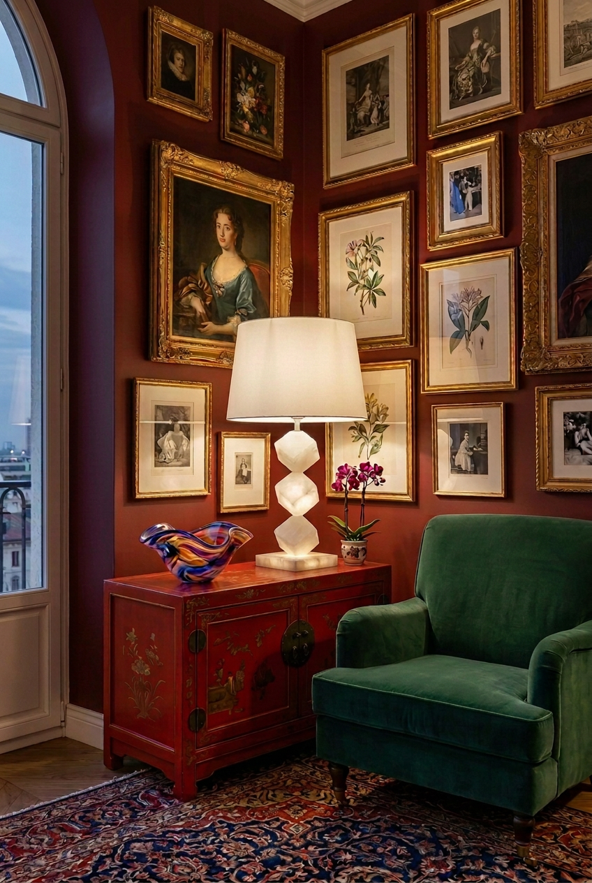 The Cubo Alabaster Table Lamp