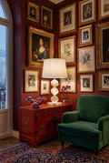 The Cubo Alabaster Table Lamp
