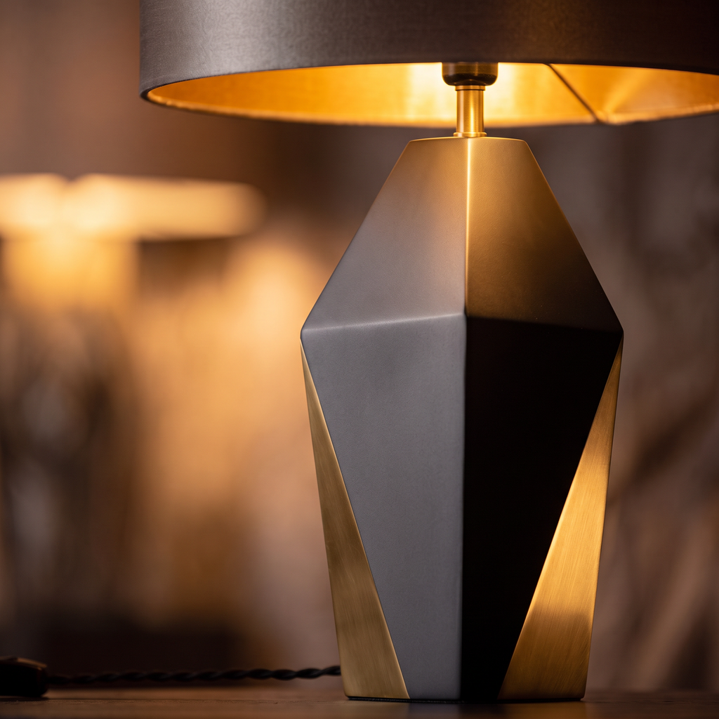 Sculptural Silk Table Lamp