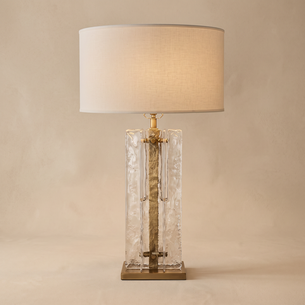 Glass Column Table Lamp