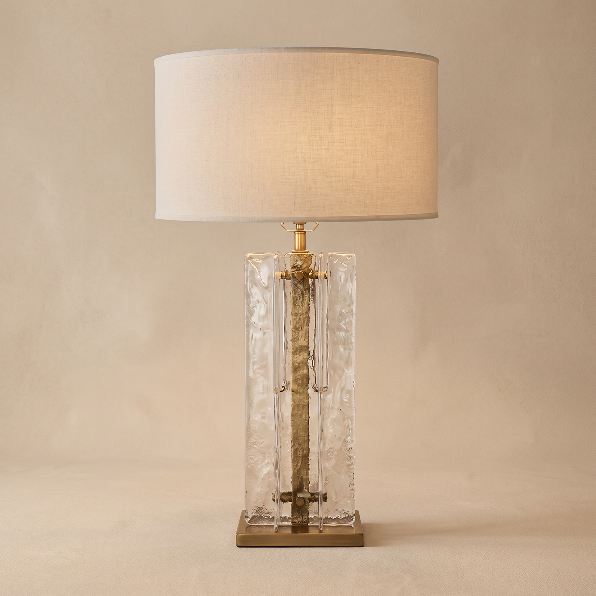 Glass Column Table Lamp
