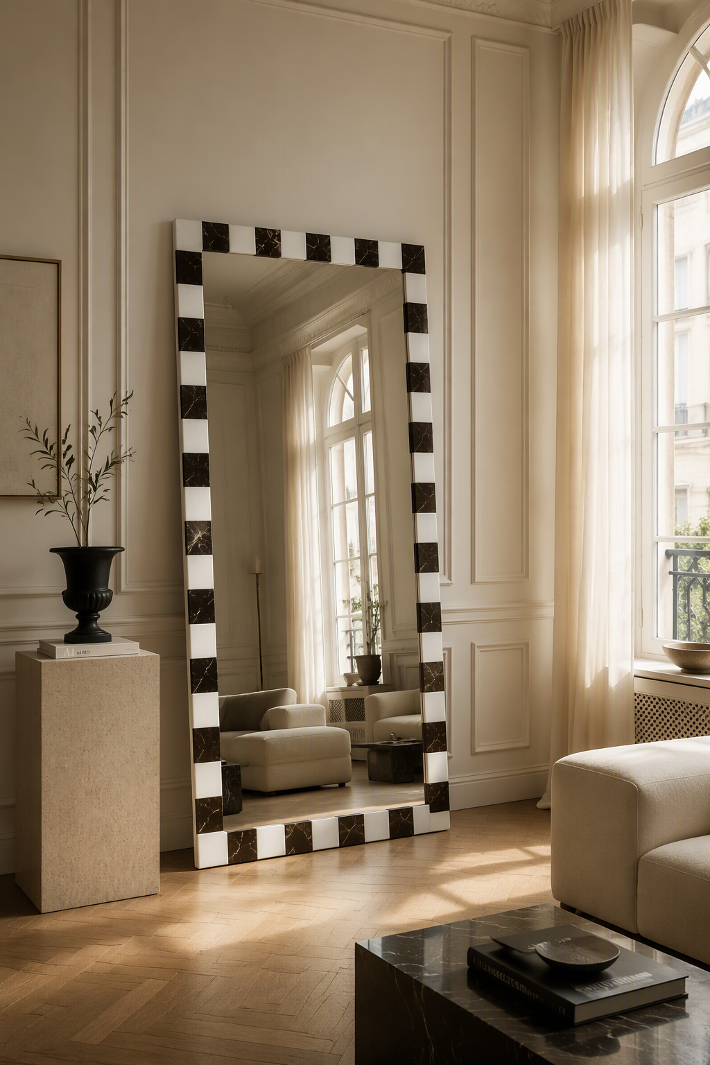 The Checkmate Grand Floor Mirror