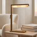 Linear Gold-Tone Brass Table Lamp