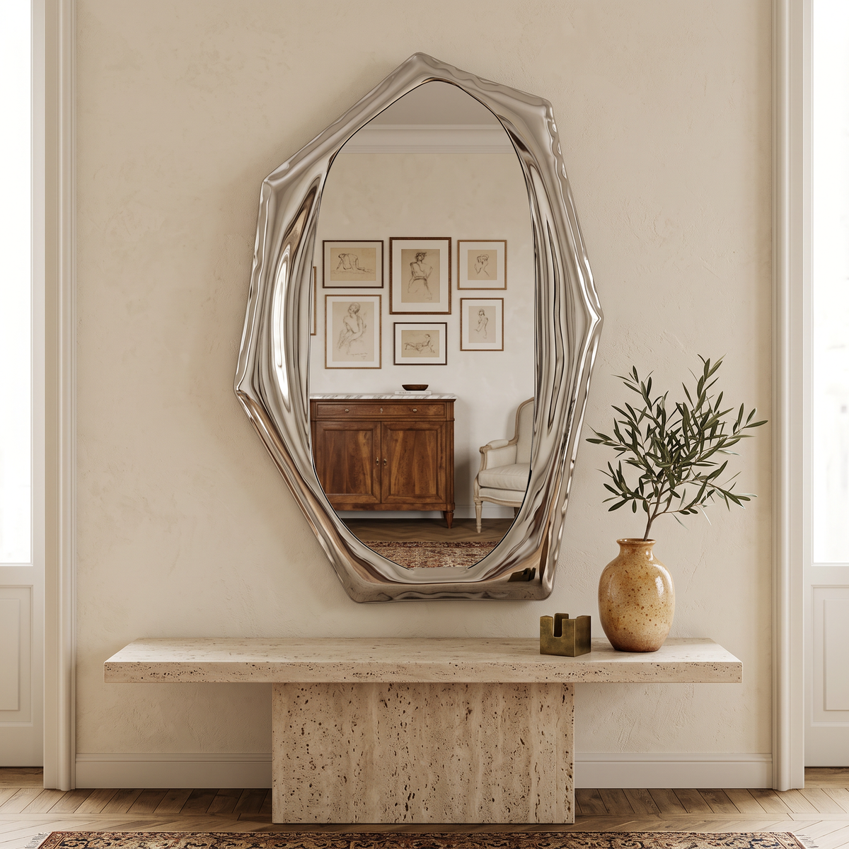 Odina Silver Mirror - Small