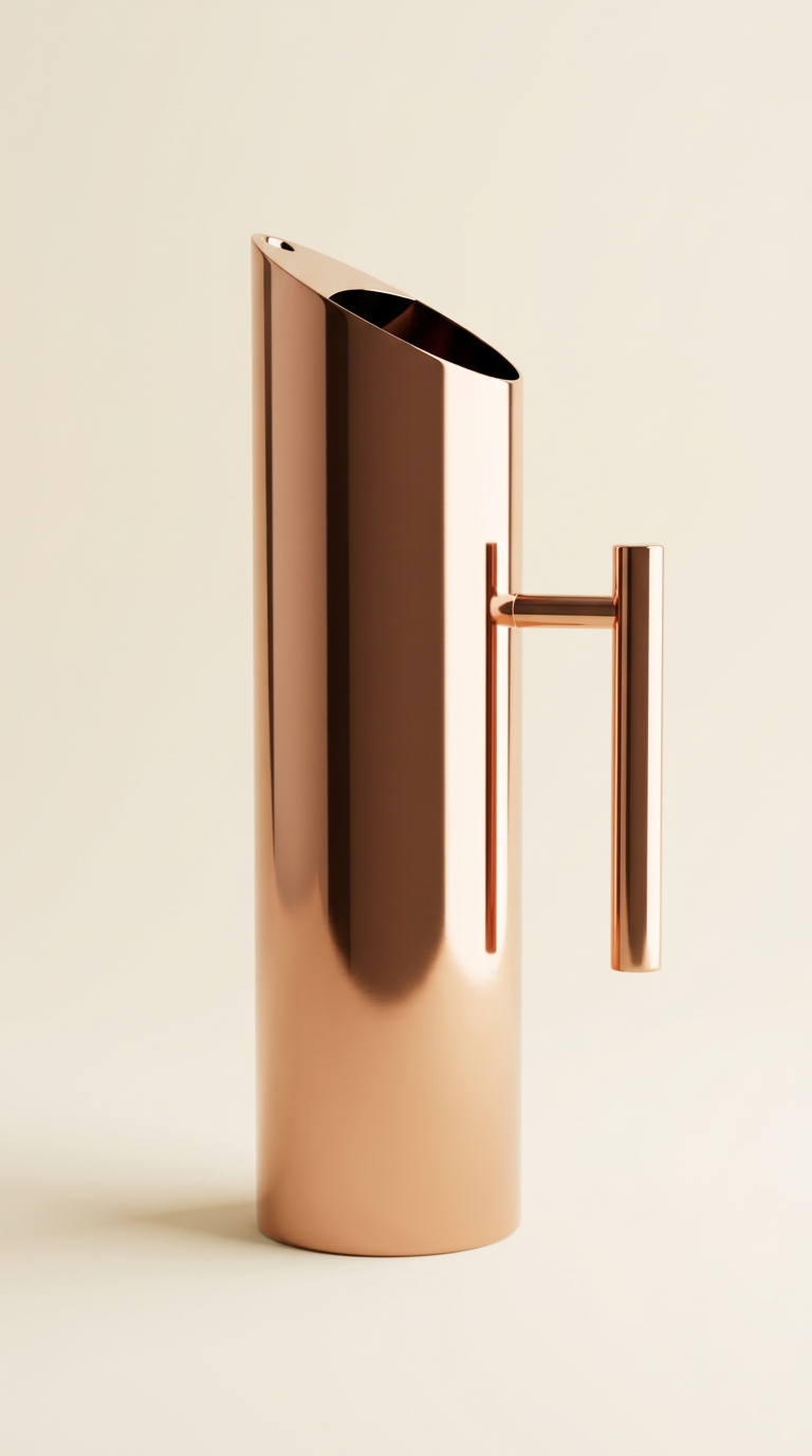 The Onice Pitcher — Rose-Tone Sculptural Vessel